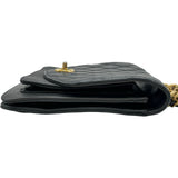 シャネル CHANEL ココマークトリコマテリアルチェーンショルダー AS0785 28番台 ネイビー ゴールド金具 キャビアスキン/カーフスキン レディース ショルダーバッグ