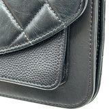シャネル CHANEL ココマークトリコマテリアルチェーンショルダー AS0785 28番台 ネイビー ゴールド金具 キャビアスキン/カーフスキン レディース ショルダーバッグ
