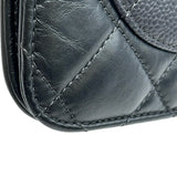シャネル CHANEL ココマークトリコマテリアルチェーンショルダー AS0785 28番台 ネイビー ゴールド金具 キャビアスキン/カーフスキン レディース ショルダーバッグ