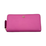 グッチ GUCCI GGフローラプリントラウンドファスナー財布 837413 ピンク ゴールド金具 レザー レディース 長財布
