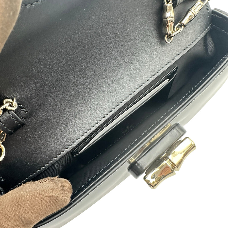 グッチ GUCCI バンブーナイトバッグ 830704 ブラック レザー