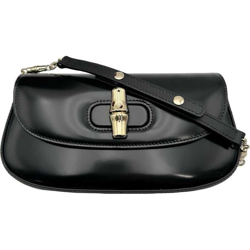 グッチ GUCCI バンブーナイトバッグ 830704 ブラック レザー