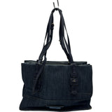 プラダ PRADA ロゴデニムトートバッグ ブルー デニム/レザー レディース トートバッグ