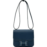 エルメス HERMES コンスタンス3ミニ Y刻印 ディープブルー ラッカー/シルバー金具 エプソン レディース ショルダーバッグ