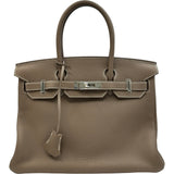 エルメス HERMES バーキン30 D刻印 エトゥープ シルバー金具 トゴ レディース ハンドバッグ