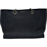 シャネル CHANEL ドーヴィルMM A67001 30番台 ネイビー ミックスファイバー/レザー レディース トートバッグ