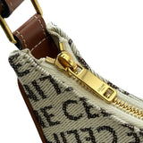 セリーヌ CELINE アヴァ アイボリー系/ブラウン ゴールド金具 キャンバス/レザー レディース ハンドバッグ