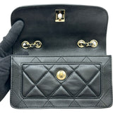 シャネル CHANEL マトラッセミニフラップショルダーバッグ ブラック ゴールド金具 ラムスキン レディース ショルダーバッグ