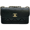 シャネル CHANEL マトラッセミニフラップショルダーバッグ ブラック ゴールド金具 ラムスキン レディース ショルダーバッグ