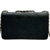 シャネル CHANEL マトラッセミニフラップショルダーバッグ ブラック ゴールド金具 ラムスキン レディース ショルダーバッグ