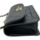 シャネル CHANEL マトラッセミニフラップショルダーバッグ ブラック ゴールド金具 ラムスキン レディース ショルダーバッグ