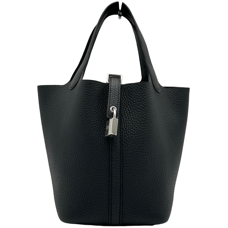 Hermes ピコタンロック ブラック ハンドバッグ エルメス HERMES ピコタンロックPM G刻印 ブラック シルバー金具