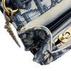 クリスチャン・ディオール Christian Dior サドルチェーンポーチスモール S5614CTZQ ネイビー オブリークジャガード レディース ショルダーバッグ