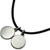 エルメス HERMES エクリプス ネックレス オレンジ/ブルーシルバー金具 レザー/メタル アクセサリー