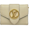 ルイ・ヴィトン LOUIS VUITTON ポルトフォイユ・ポンヌフコンパクト M69176 アイボリー レザー レディース 三つ折り財布