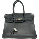 エルメス HERMES バーキン30 A刻印 ブラック シルバー金具 トリヨン レディース ハンドバッグ