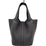 エルメス HERMES ピコタンロック PM W刻印 プルノワール シルバー金具 トリヨン レディース ハンドバッグ