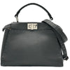 フェンディ FENDI セレリピーカブー ミニ 8BN244 グレー シルバー金具 レザー レディース ショルダーバッグ