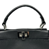 フェンディ FENDI セレリピーカブー ミニ 8BN244 グレー シルバー金具 レザー レディース ショルダーバッグ