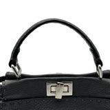 フェンディ FENDI セレリピーカブー ミニ 8BN244 グレー シルバー金具 レザー レディース ショルダーバッグ