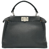 フェンディ FENDI セレリピーカブー ミニ 8BN244 グレー シルバー金具 レザー レディース ショルダーバッグ