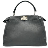フェンディ FENDI セレリピーカブー ミニ 8BN244 グレー シルバー金具 レザー レディース ショルダーバッグ