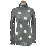 プラダ PRADA アイレットダメージ ウールニットセーター P26402 グレー ウール レディース セーター