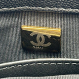 シャネル CHANEL ミニマトラッセチェーンショルダーバッグ ブラック ゴールド金具 キャビアスキン レディース ショルダーバッグ