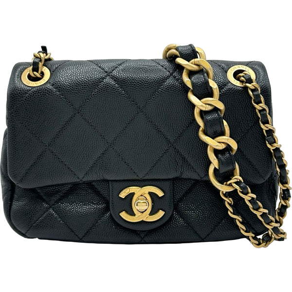 シャネル CHANEL ミニマトラッセチェーンショルダーバッグ ブラック