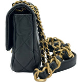 シャネル CHANEL ミニマトラッセチェーンショルダーバッグ ブラック ゴールド金具 キャビアスキン レディース ショルダーバッグ