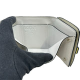ロエベ LOEWE トライフォールドウォレット イエロー/ブラウン シルバー金具 カーフ レディース 二つ折り財布