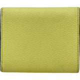 ロエベ LOEWE トライフォールドウォレット イエロー/ブラウン シルバー金具 カーフ レディース 二つ折り財布
