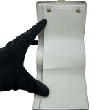 ロエベ LOEWE トライフォールドウォレット イエロー/ブラウン シルバー金具 カーフ レディース 二つ折り財布