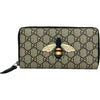 グッチ GUCCI GGスプリームビープリントラウンド長財布 451273 ベージュ/ブラック GGスプリームキャンバス レディース 長財布