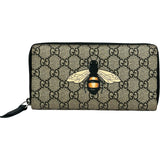 グッチ GUCCI GGスプリームビープリントラウンド長財布 451273 ベージュ/ブラック GGスプリームキャンバス レディース 長財布
