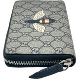 グッチ GUCCI GGスプリームビープリントラウンド長財布 451273 ベージュ/ブラック GGスプリームキャンバス レディース 長財布