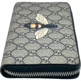 グッチ GUCCI GGスプリームビープリントラウンド長財布 451273 ベージュ/ブラック GGスプリームキャンバス レディース 長財布