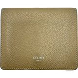 セリーヌ CELINE カードケース ベージュ/レッド シルバー金具 レザー レディース カードケース