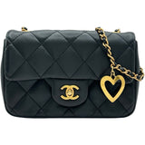 シャネル CHANEL ミニマトラッセハートチェーンショルダーバッグ AS3457 ブラック ゴールド金具 ラムスキン レディース ショルダーバッグ