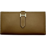 エルメス HERMES ベアンスフレ D刻印 エトゥープ シルバー金具 エプソン レディース 長財布