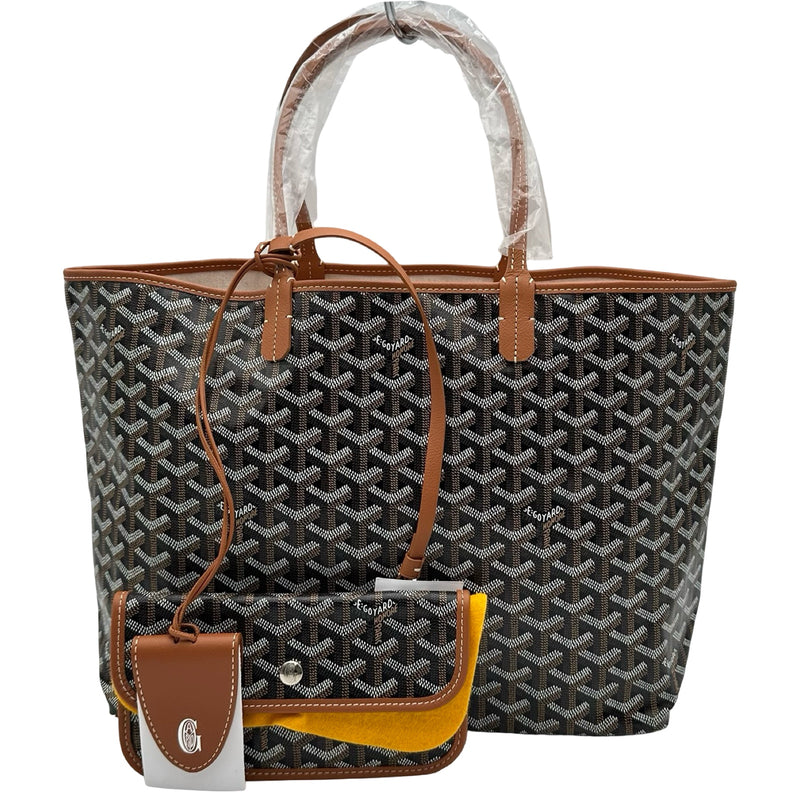 ゴヤール GOYARD サンルイPM ブラック/タン ゴヤールディンキャンバス