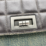シャネル CHANEL 2.55チョコバーチェーンショルダー ブラウン/ブルー シルバー金具 レザー/デニム レディース ショルダーバッグ