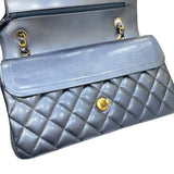 シャネル CHANEL マトラッセ25 A01112 メタリックブルー ゴールド金具 カーフスキン レディース チェーンショルダーバッグ