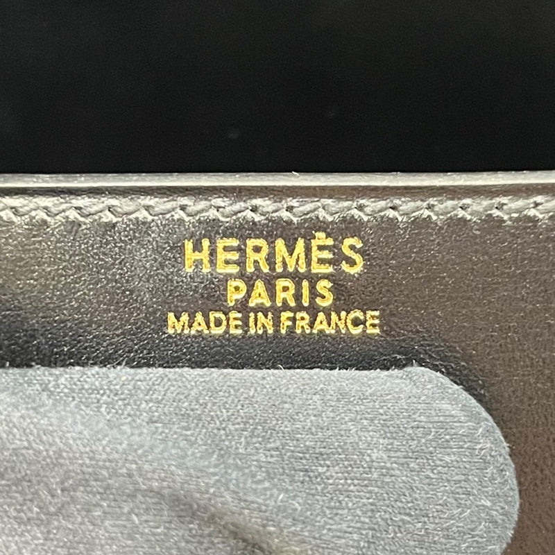 エルメス HERMES ケリー32 外縫い □B刻印 ブラック ゴールド金具 ボックスカーフ レディース ハンドバッグ