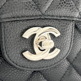 シャネル CHANEL マトラッセ25 ブラック シルバー金具 キャビアスキン レディース ショルダーバッグ