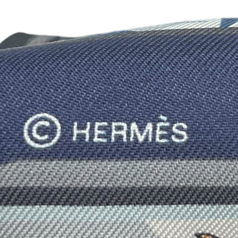 エルメス HERMES ツイリー 「HERMES STORY」 ネイビー×マルチカラー シルク100% レディース スカーフ