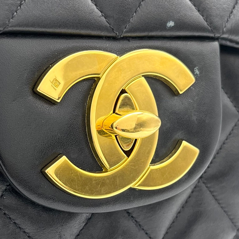 シャネル CHANEL デカマトラッセ34 ブラック ゴールド金具 ラムスキン レディース ショルダーバッグ