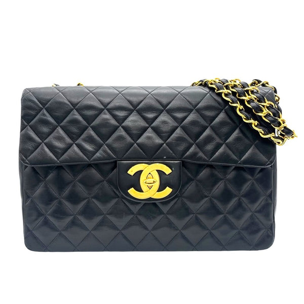 シャネル CHANEL デカマトラッセ34 ブラック ゴールド金具 ラムスキン レディース ショルダーバッグ