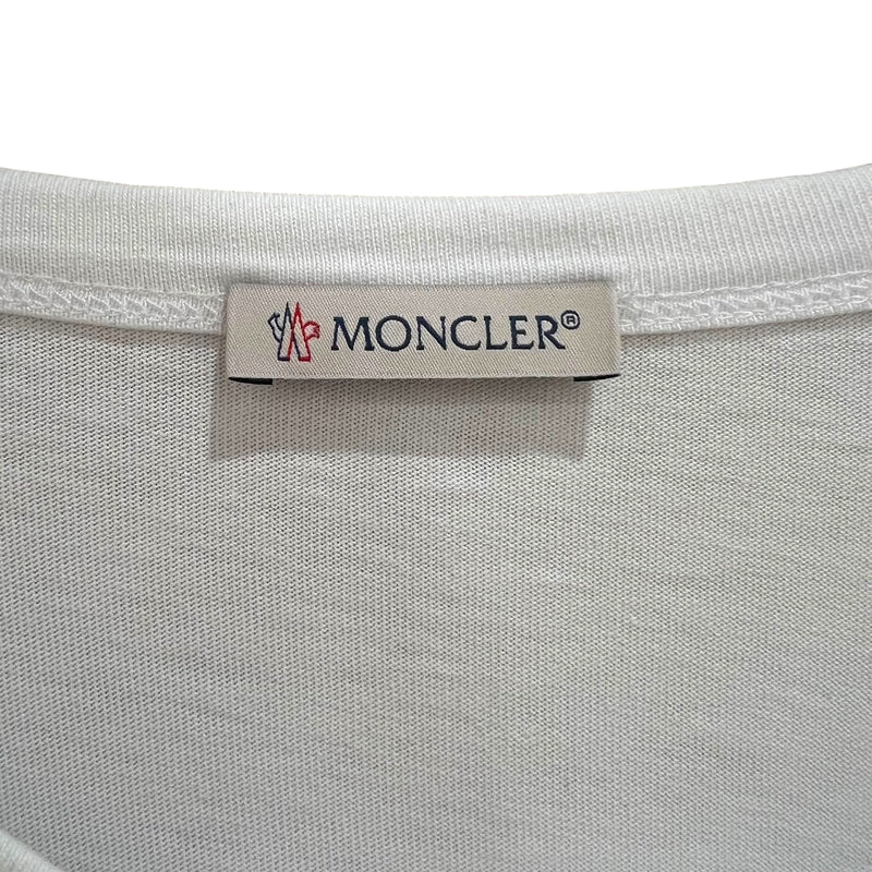 モンクレール MONCLER フロッキーロゴロング スリープTシャツ ホワイト×ブラック XXL コットン100％ メンズ 長袖シャツ