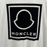 モンクレール MONCLER フロッキーロゴロング スリープTシャツ ホワイト×ブラック XXL コットン100％ メンズ 長袖シャツ